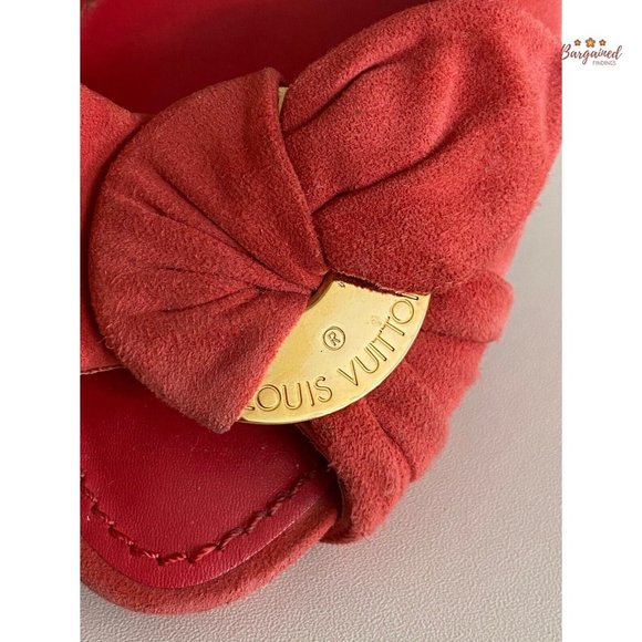 Authentic Louis Vuitton Red Suede Leather Peep Toe Pumps Shoes Sandals Size 39/9 - Picture 2 of 15